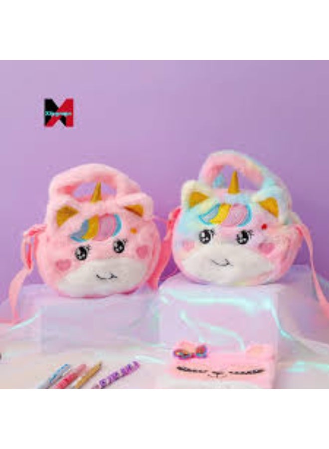 Little Girl Shoulder Bag/Children's Unicorn Plush Purse/Crossbody Bag/Cute Unicorn Backpack Bag/Girls Travel Rainbow Schoolbag/Fashion Shoulder Bag Zipper Purse Girls Teenage Women's Gift - Image 3